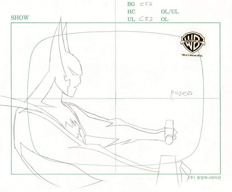 Batman Beyond Original Production Layout Drawing: Batman