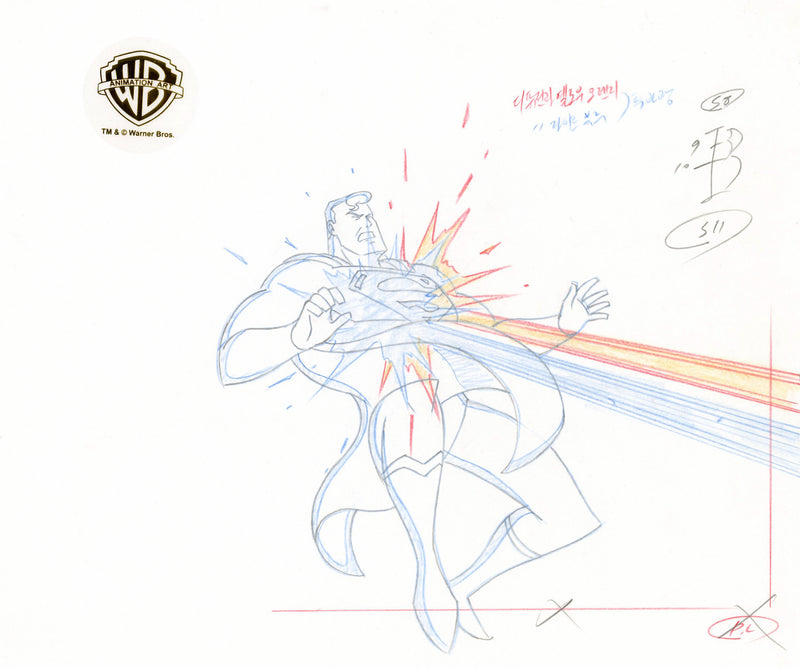 Superman The Animated Series Original Production Drawing: Superman