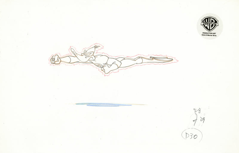 Duck Dodgers Original Production Drawing: Green Loontern (Daffy Duck)