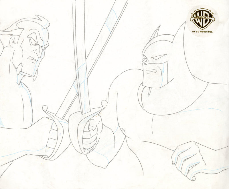 Batman The Animated Series Original Production Drawing: Batman, Ra's Al Ghul