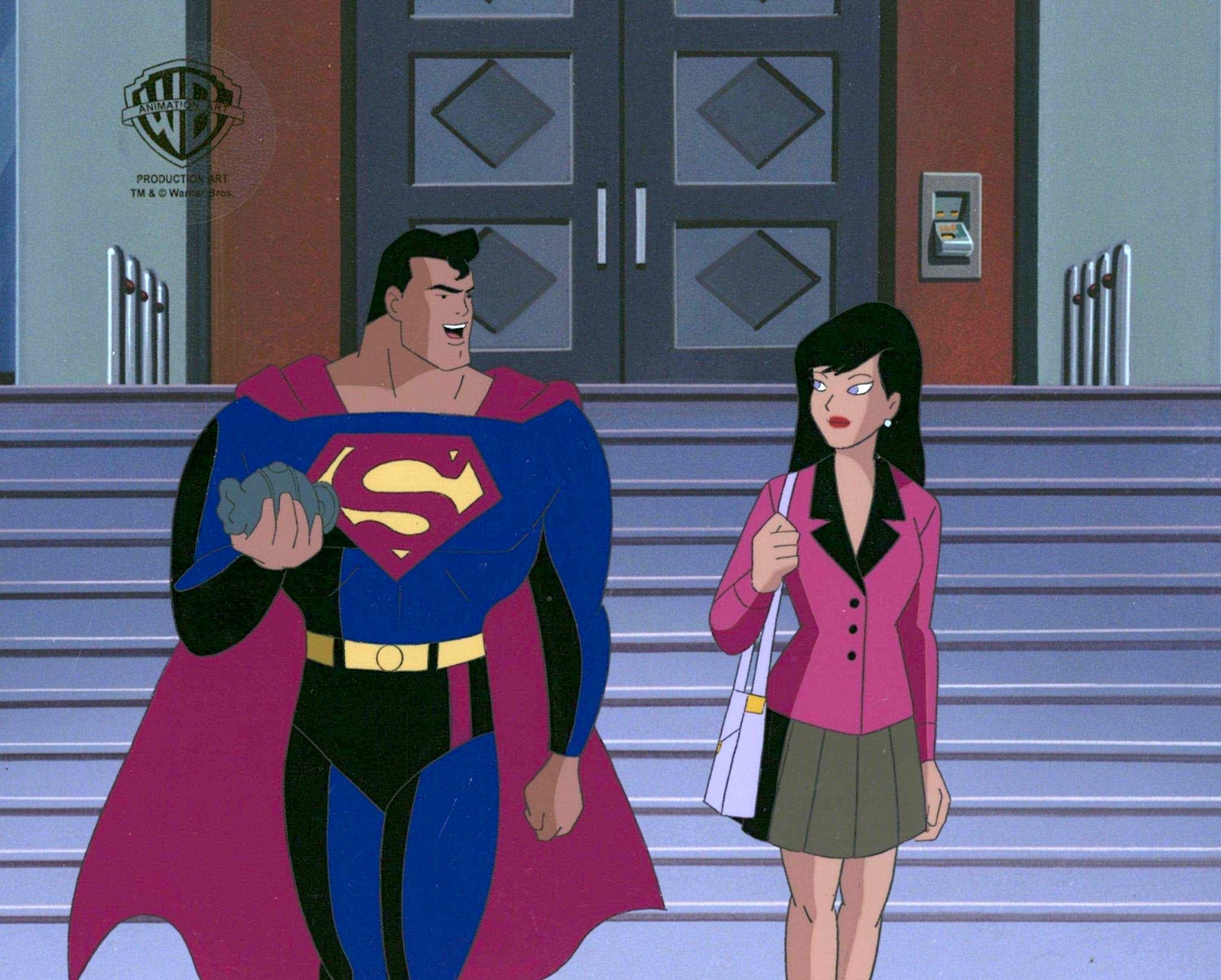 Superman The Animated Series Original Production Cel: Superman and