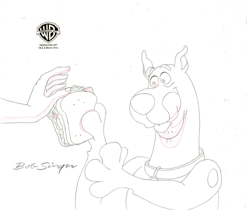 Scooby-Doo on Zombie Island Original Production Drawing Signed by Bob Singer: Scooby-Doo