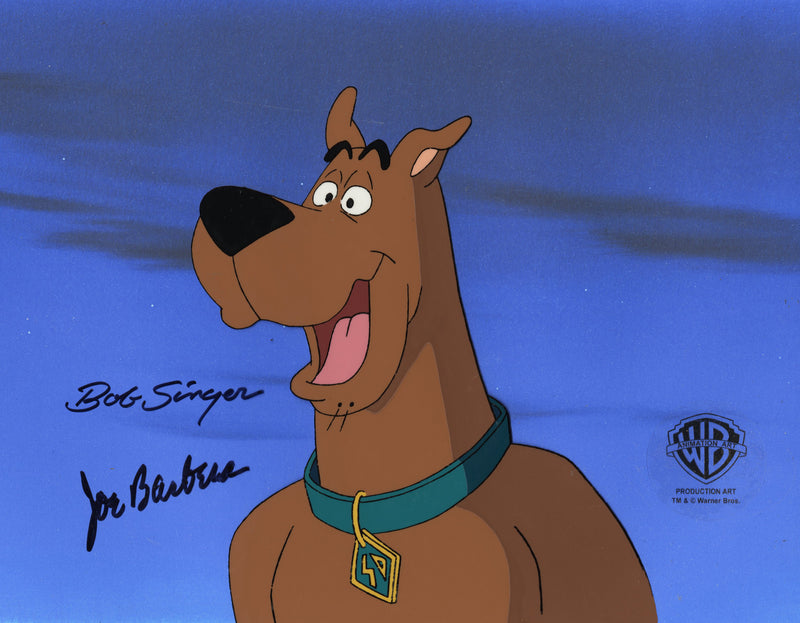 Scooby-Doo and the Witch's Ghost Original Production Cel and Matching Drawing Signed by Joe Barbera and Bob Singer: Scooby