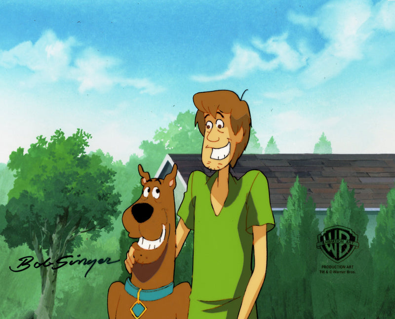 Scooby-Doo on Zombie Island Original Production Cel with Matching Drawing Signed by Bob Singer: Scooby-Doo and Shaggy