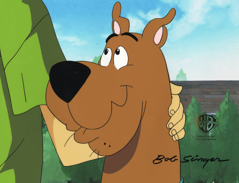 Scooby-Doo on Zombie Island Original Production Cel with Matching Drawing Signed by Bob Singer: Scooby