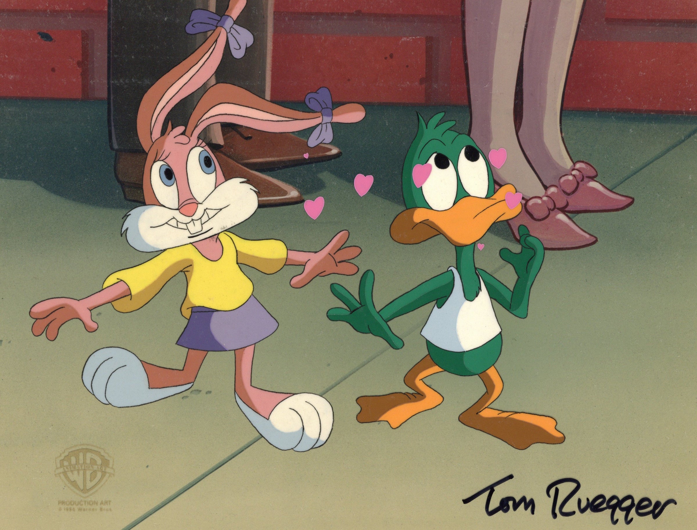 Tom Ruegger Family Tiny Toons Adventures Original Production Cel signed by Tom Ruegger: B ...
