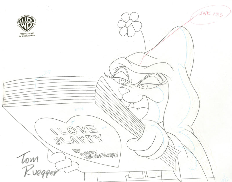 Pinky and the Brain Original Production Cel and Drawing Signed by Tom Ruegger: Slappy