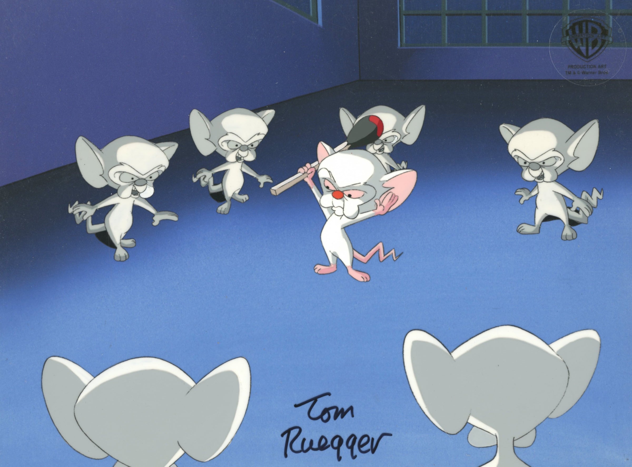 Tom Ruegger Productions Pinky And The Brain Original Production Cel Signed by Tom Ruegger: Bra ...