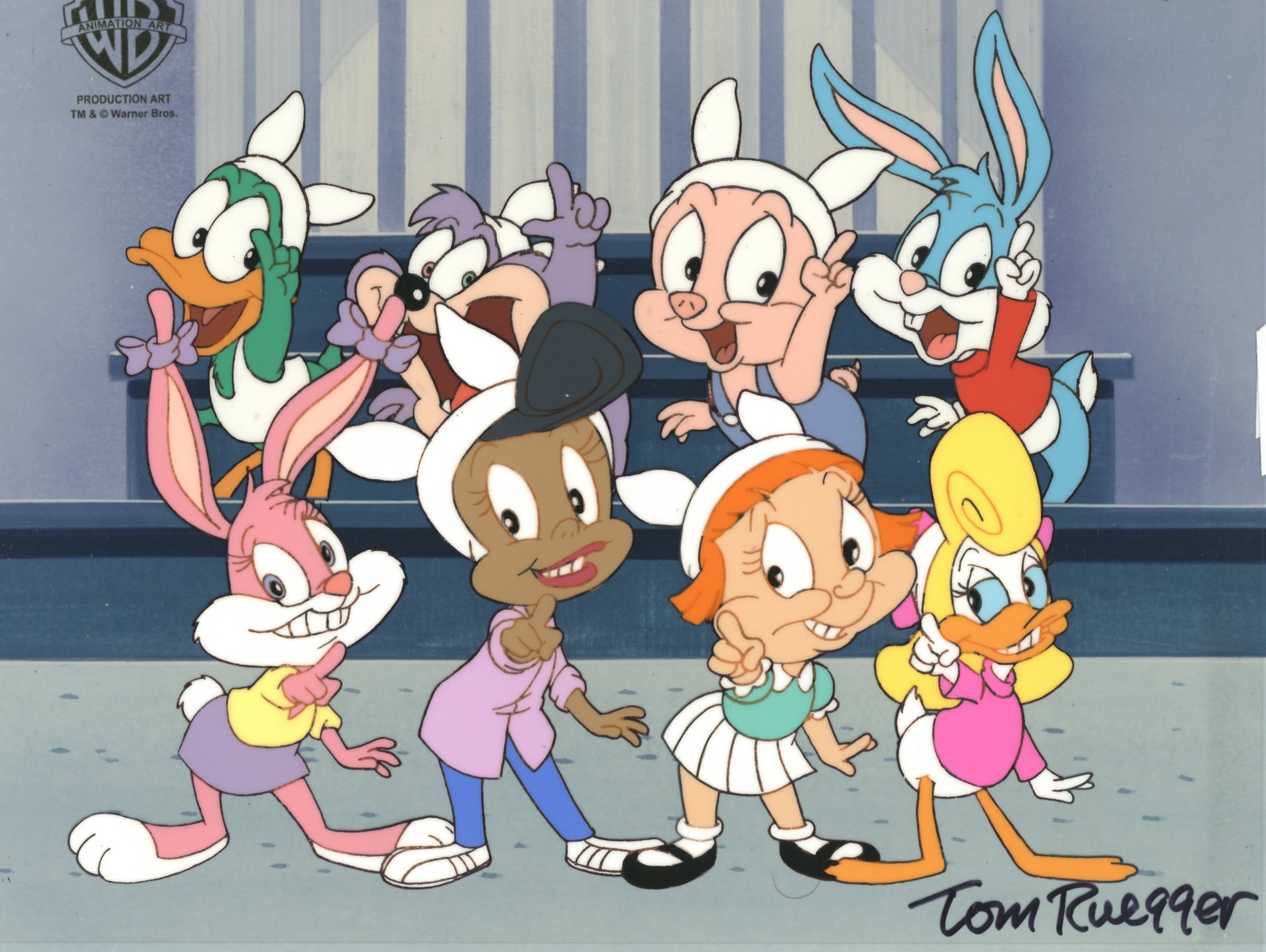 Tom Ruegger Productions Tiny Toon Adventures Original Production Cel Signed by Tom Ruegger: Ti ...