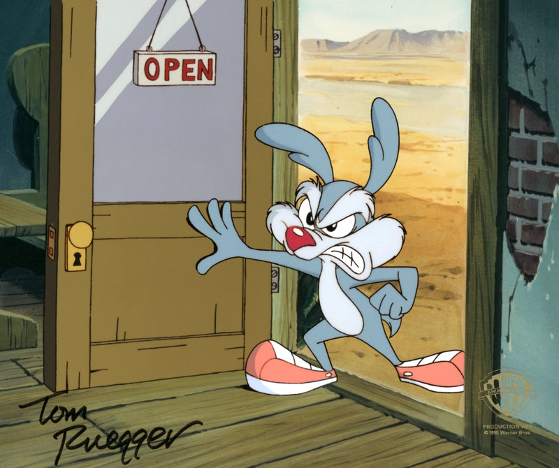 Tiny Toon Adventures Original Production Cel Signed by Tom Ruegger: Calamity Coyote