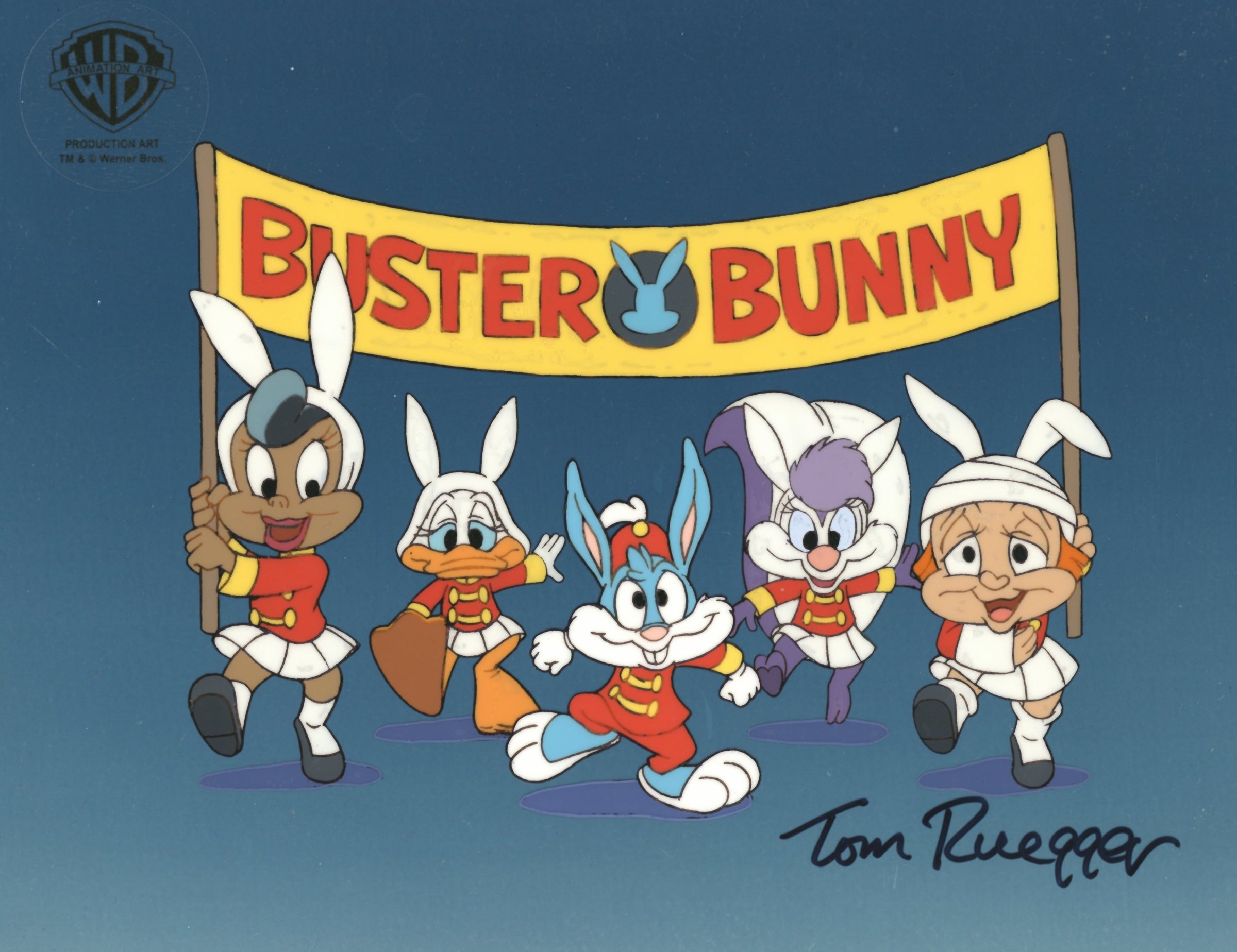 Tom Ruegger Productions Tiny Toon Adventures Original Production Cel Signed by Tom Ruegger: Ti ...