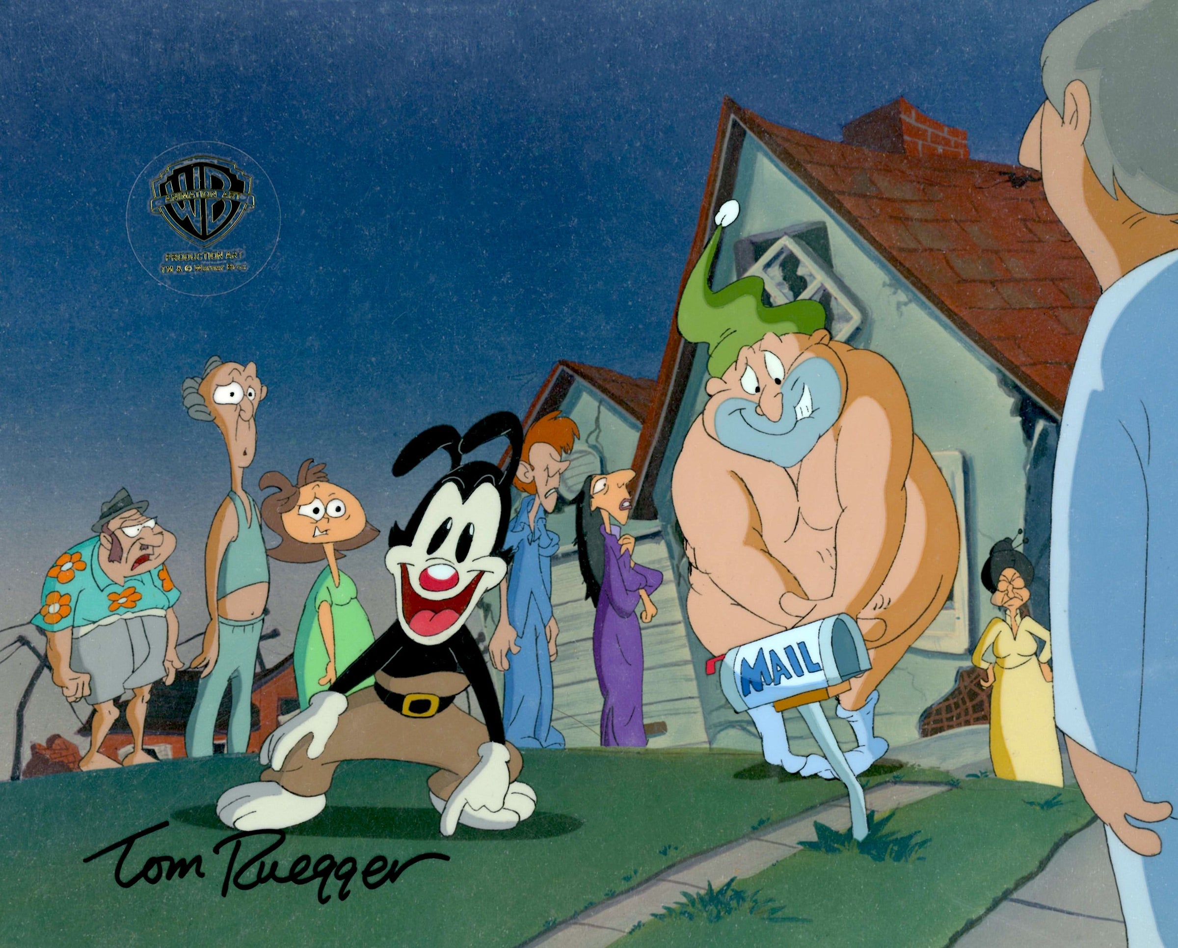 Tom Ruegger Animaniacs Original Production Cel Signed by Tom Ruegger: Yakko and Ra ...