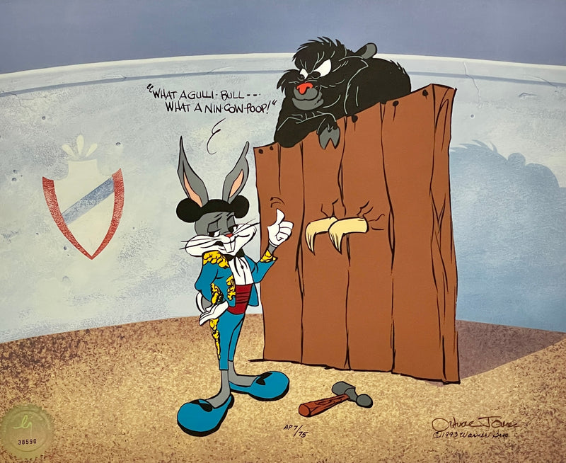 Looney Tunes Limited Edition Cel Signed by Chuck Jones: Bugs Bunny and Gulli Bull