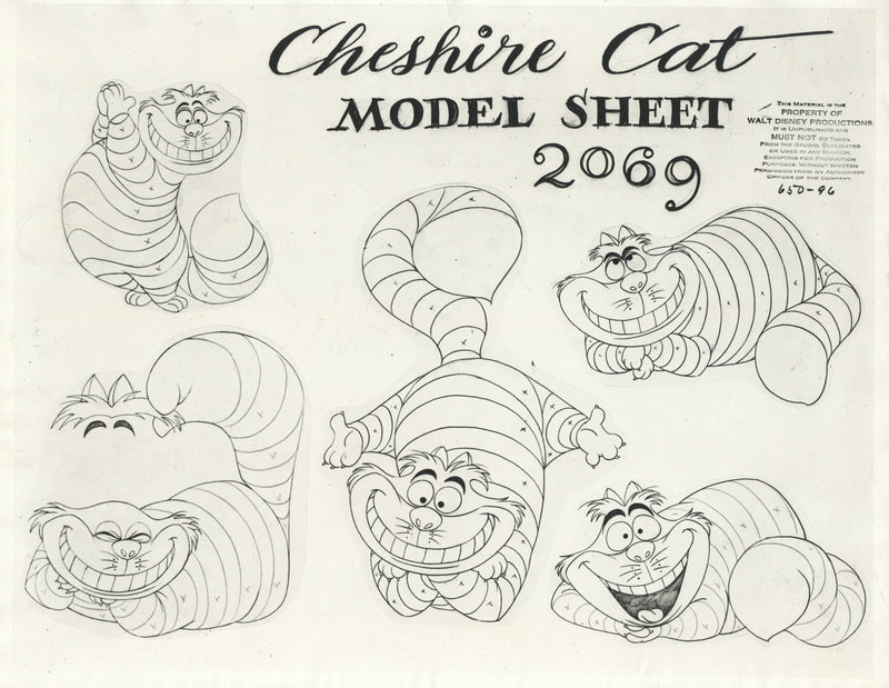 Alice in Wonderland Original Stat Model Sheet: The Cheshire Cat ...