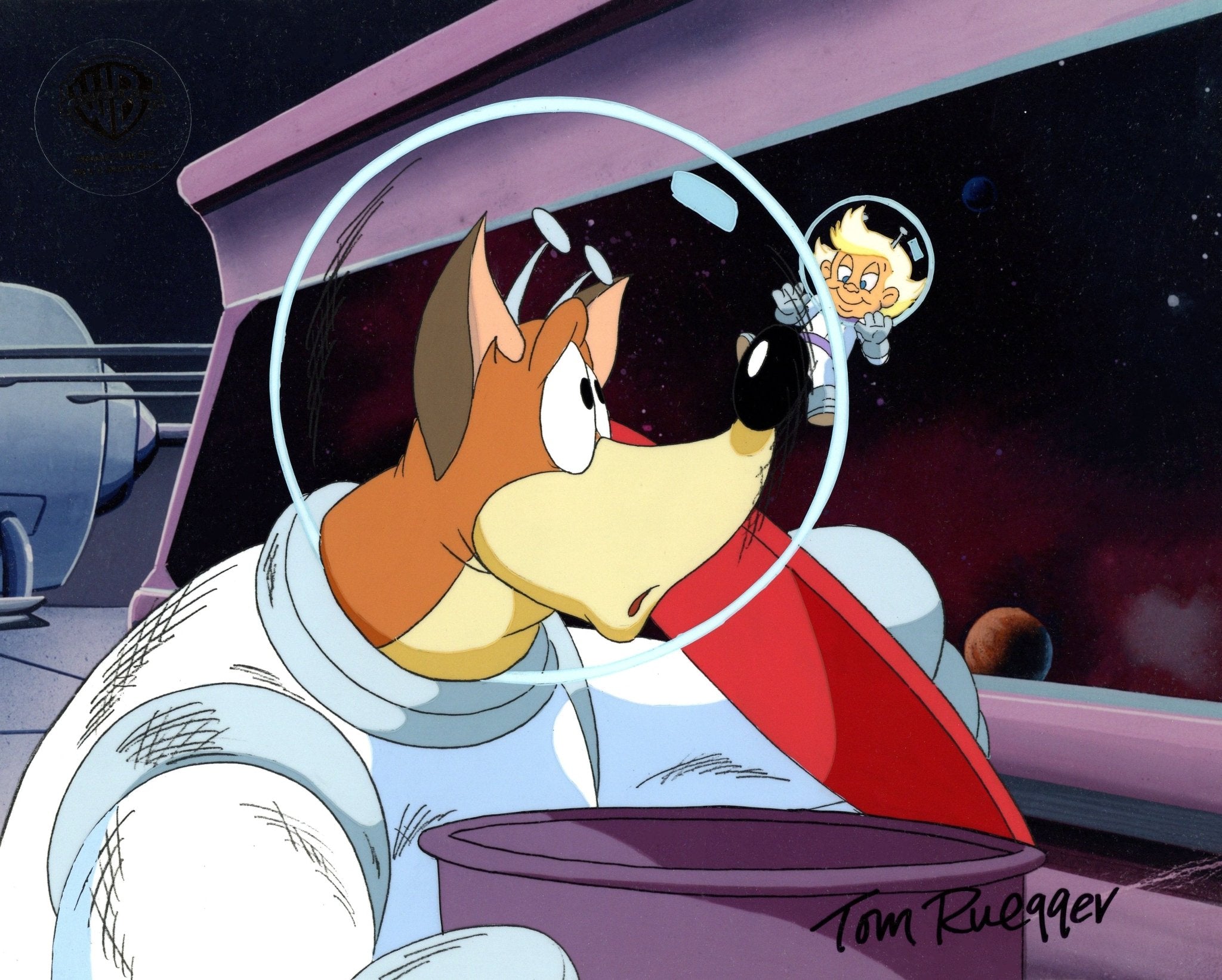 Tom Ruegger Animaniacs Original Production Cel Signed by Tom Ruegger: Mindy, Butto ...