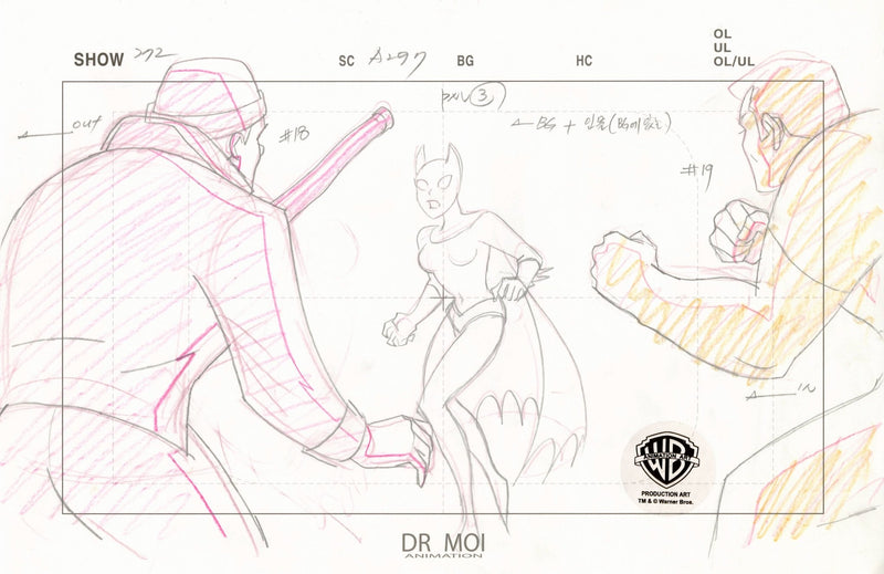Batman: Mystery of the Batwoman Original Production Layout Drawing: Ba ...