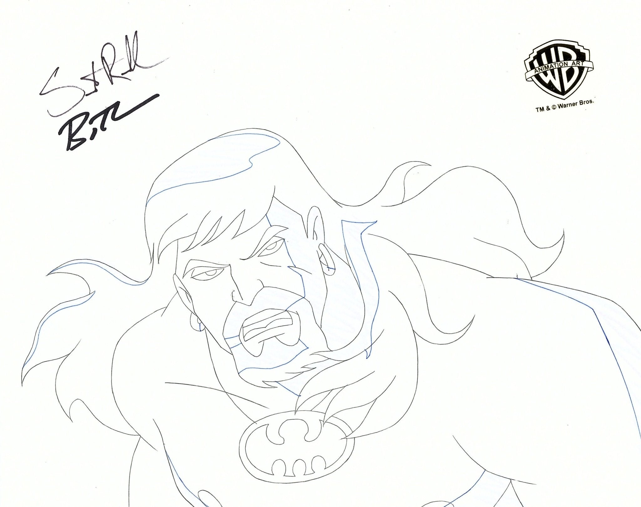 Scott Rummell Justice League Original Production Drawing Signed by Bruce Timm and Sc ...