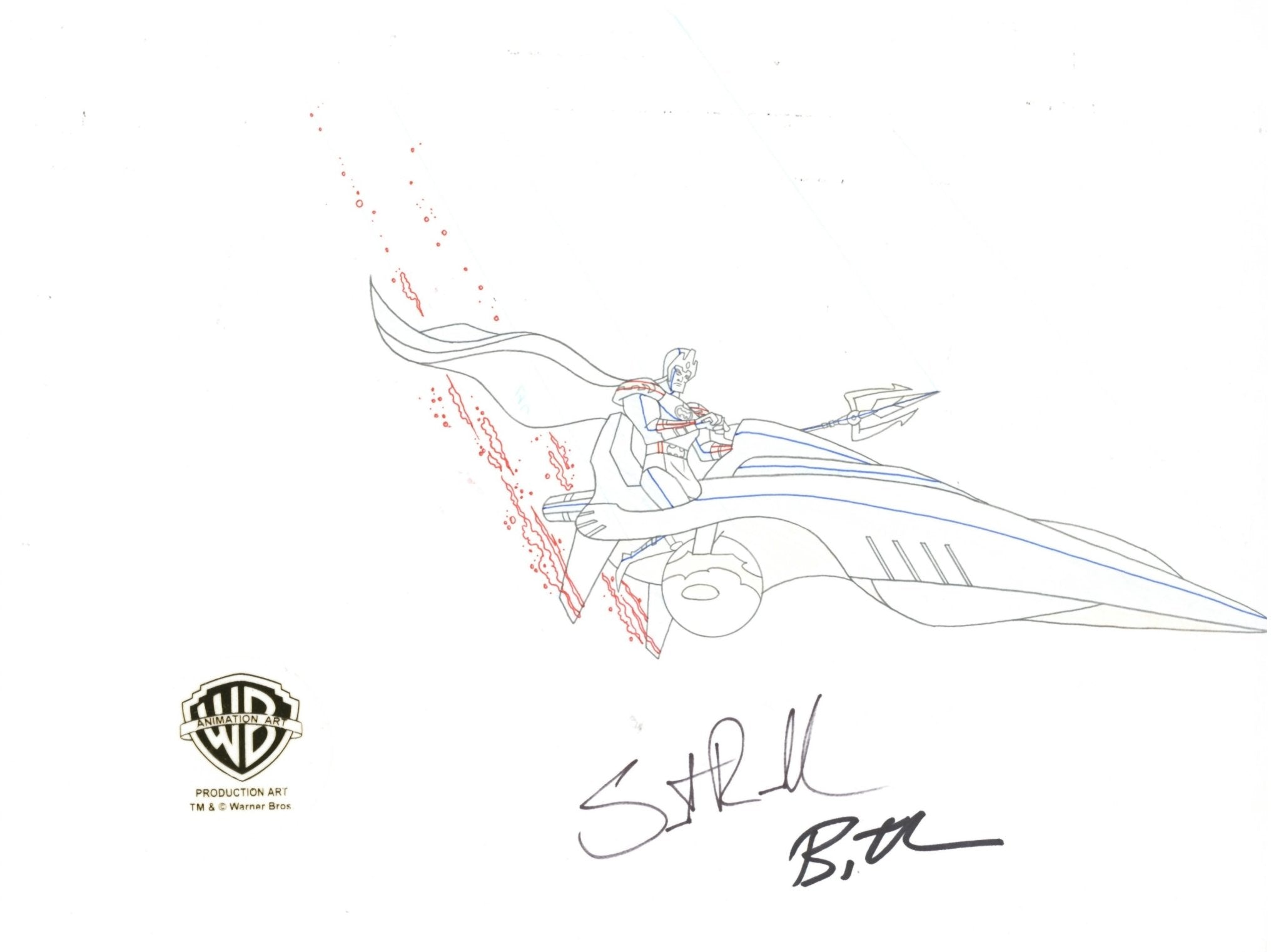 Scott Rummell Justice League Original Production Drawing Signed by Bruce Timm and Sc ...