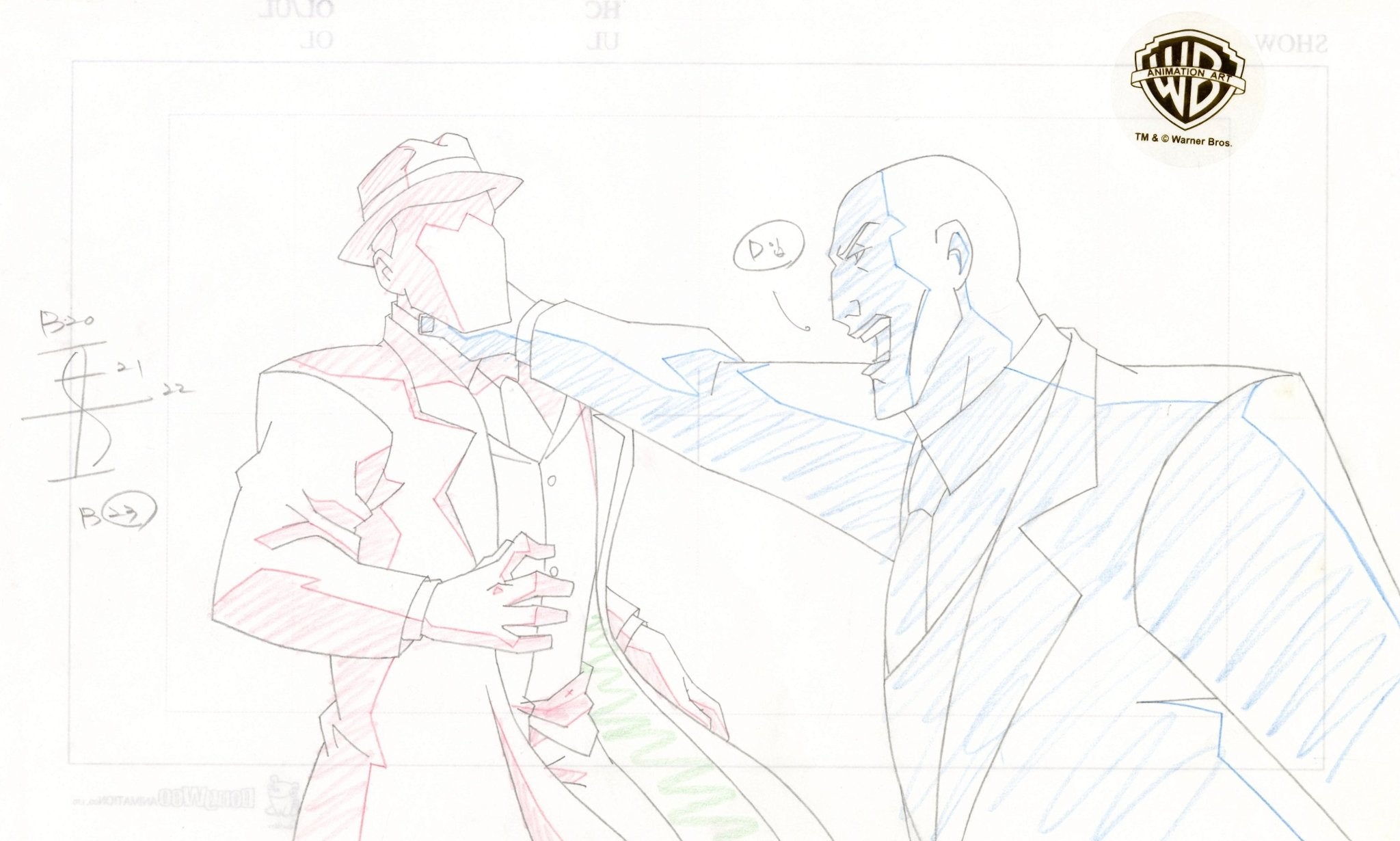 Drawing Lex Animation Justice League Unlimited Original Production Drawing: The Question, Le ...
