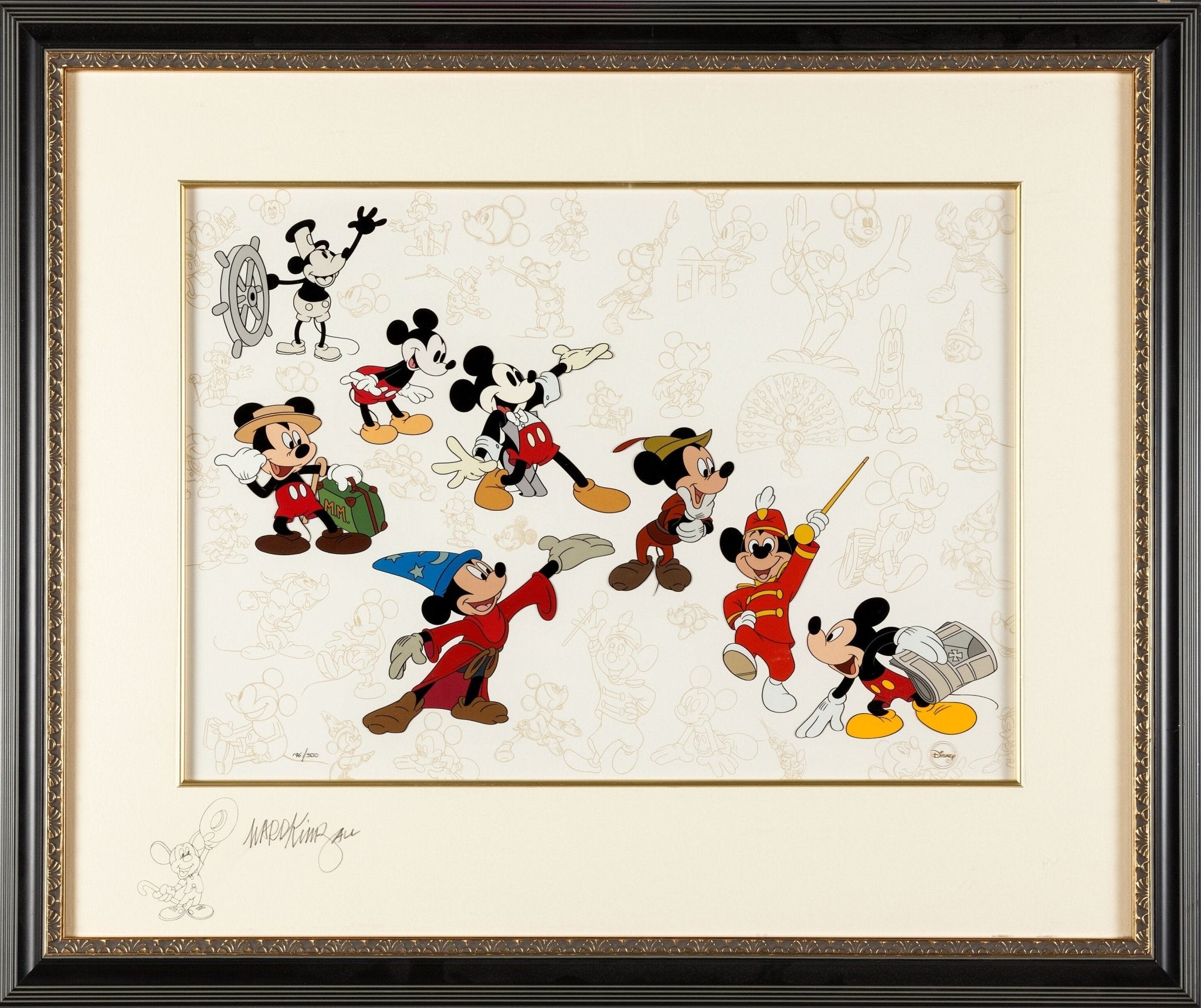 Mickey's Milestones Limited Edition Cel Signed and Remarqued by