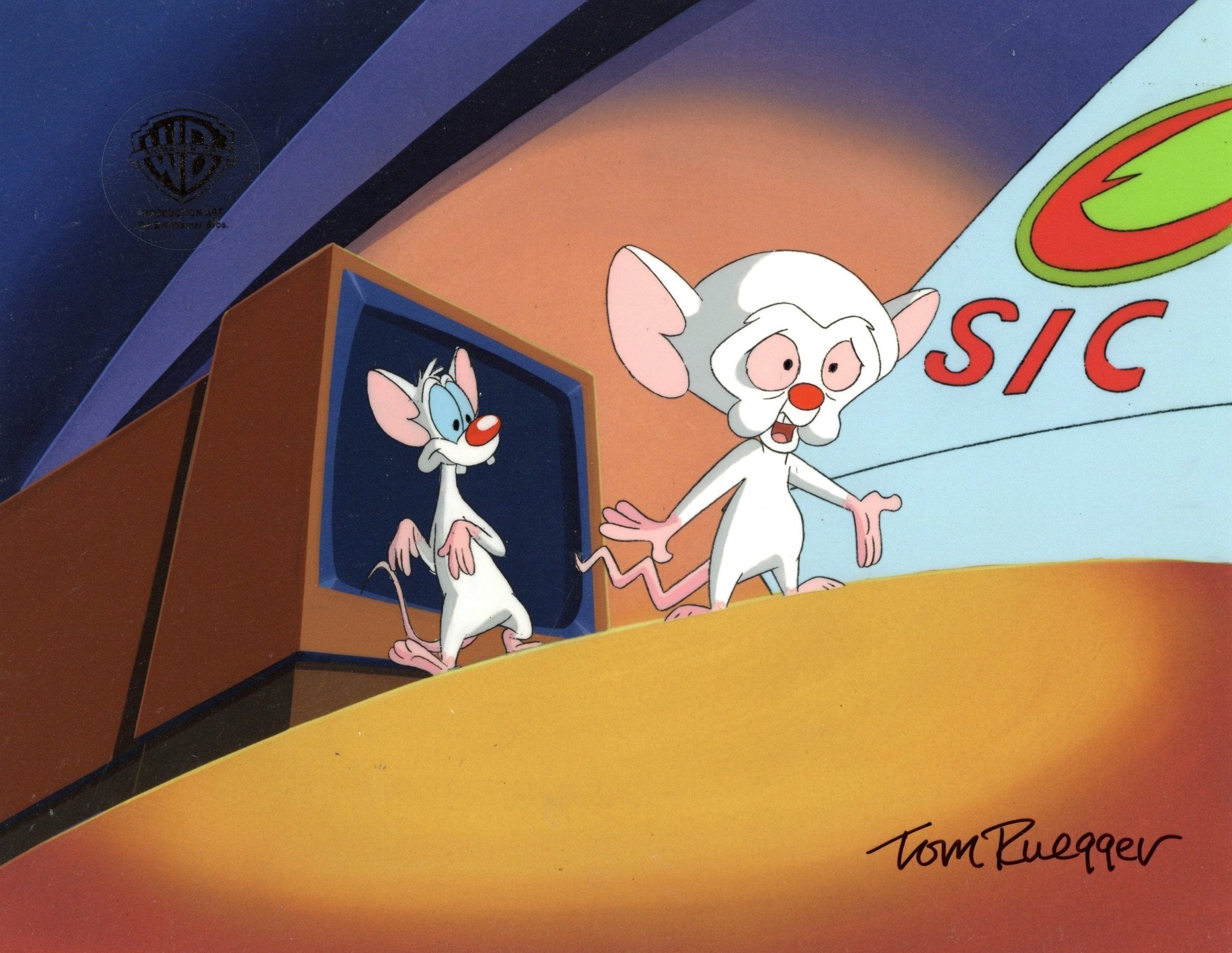 Tom Ruegger Productions Pinky And The Brain Original Production Cel Signed by Tom Ruegger: Pin ...