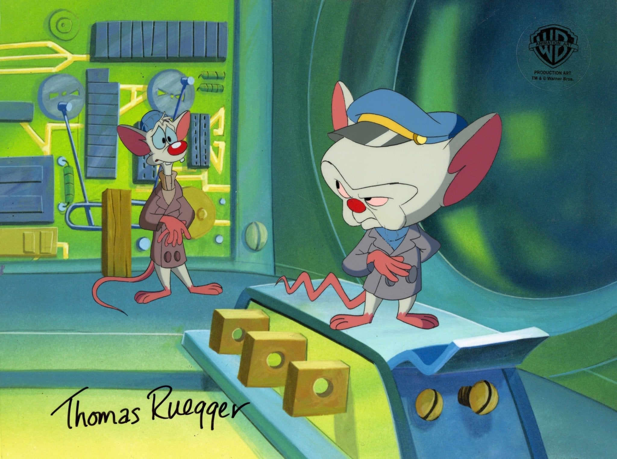 Tom Ruegger Productions Pinky And The Brain Original Production Cel Signed by Tom Ruegger: Pin ...