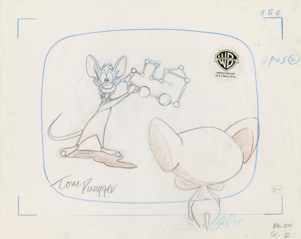 Tom Ruegger Productions Pinky and the Brain Original Production Art – Choice Fine Art