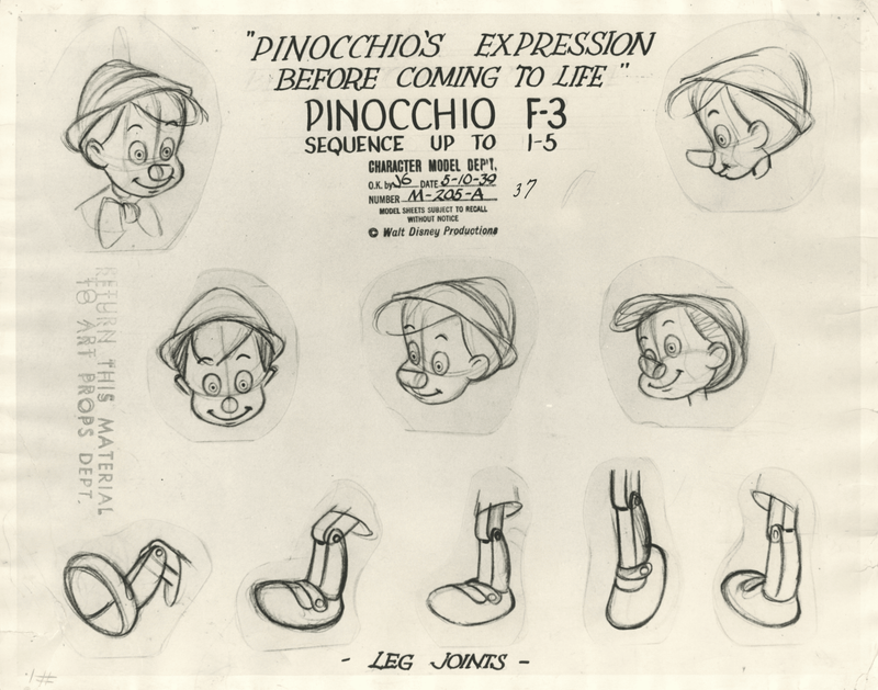Pinocchio Original Stat Model Sheet: Pinocchio – Choice Fine Art