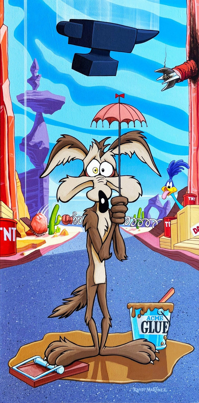 Randy Martinez Original Painting: Wile E. Coyote and Road Runner ...