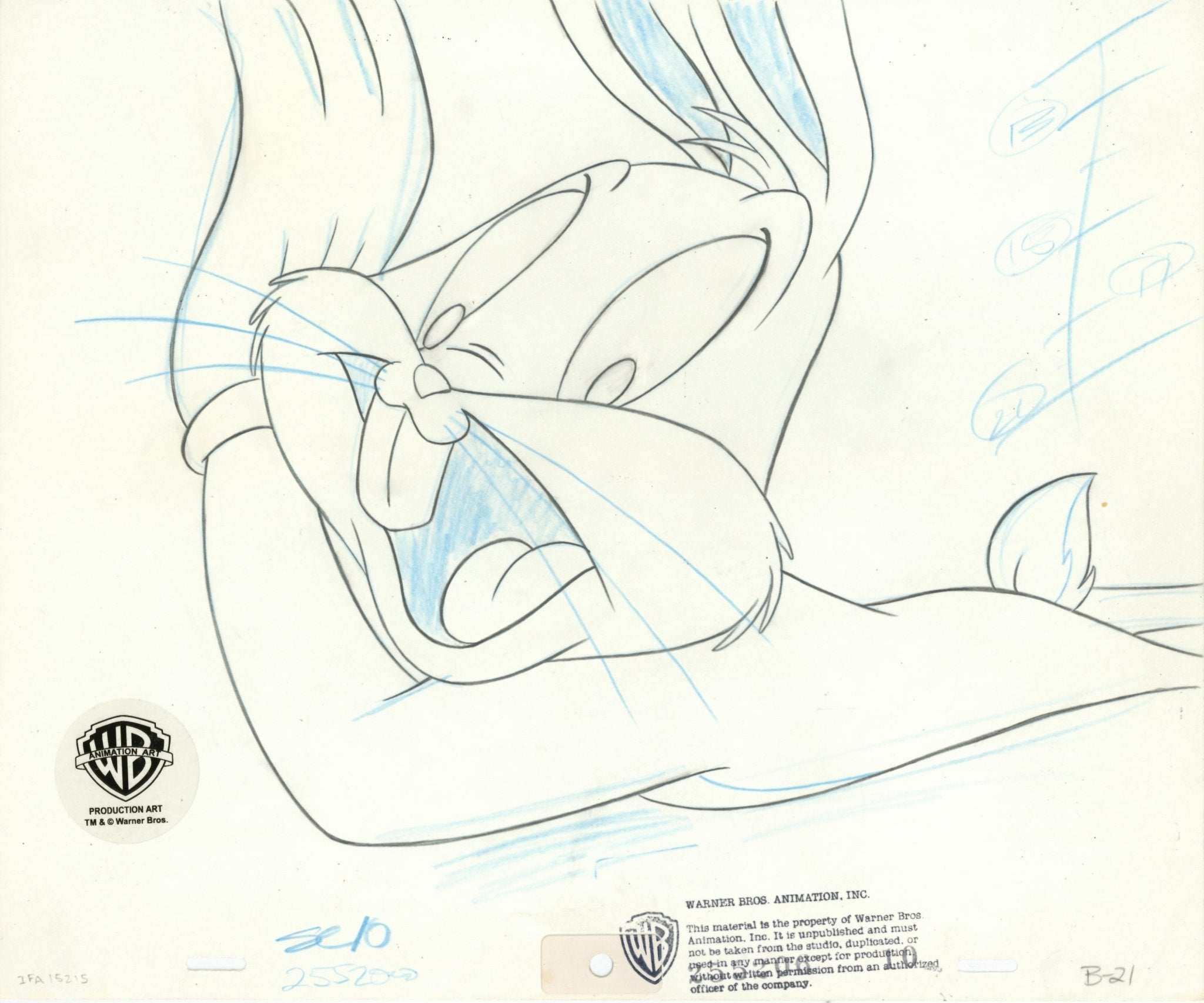 Bye Rabbit Cartoon Rock-A-Bye Rabbit Original Production Drawing: Bugs Bunny – Choice Fine Art