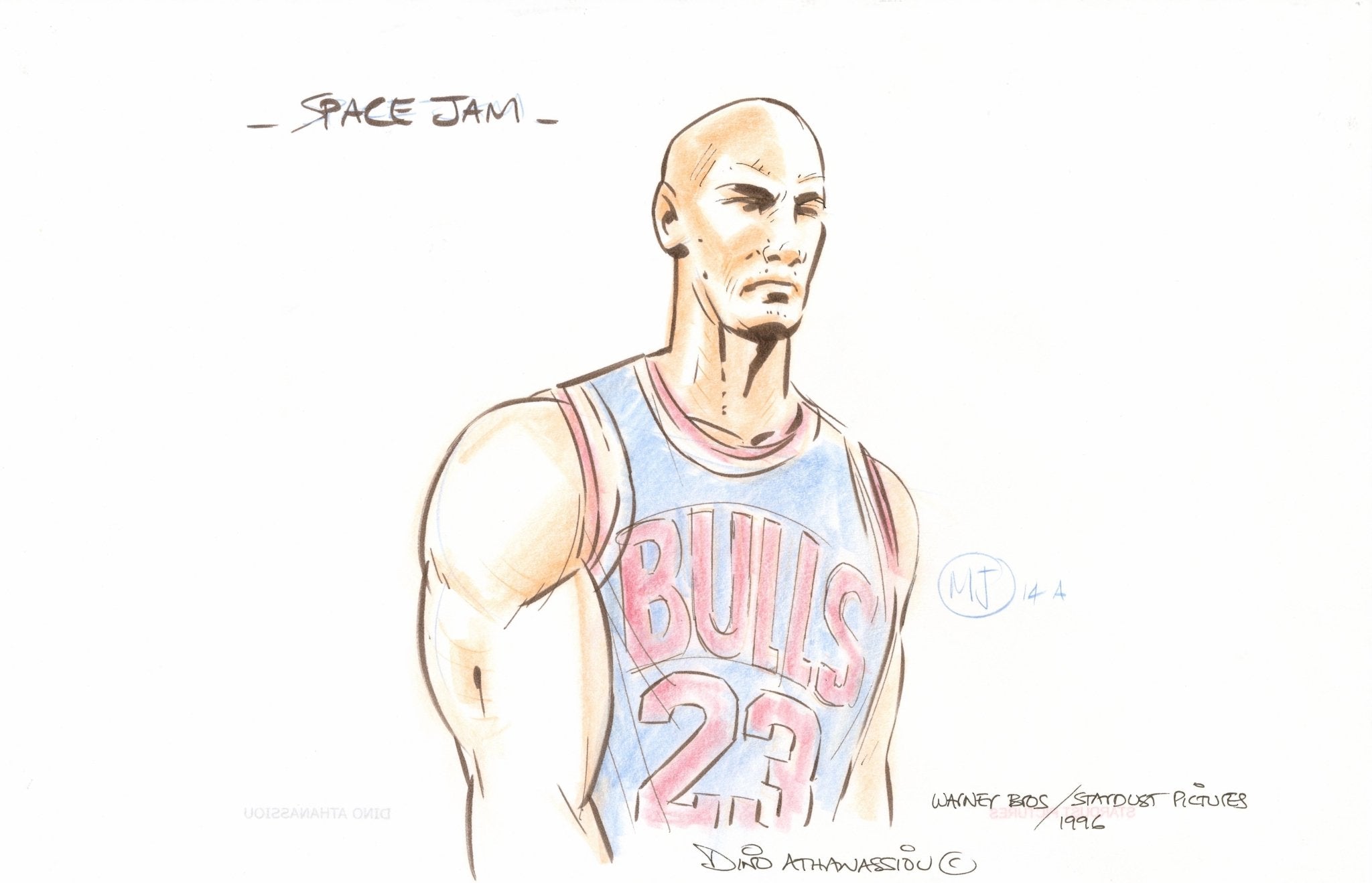 Space Jam Original Concept Drawing by Dino Athanassiou: Michael