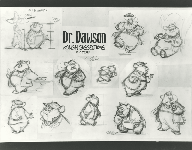 The Great Mouse Detective Original Stat Model Sheet: Dr. Dawson ...