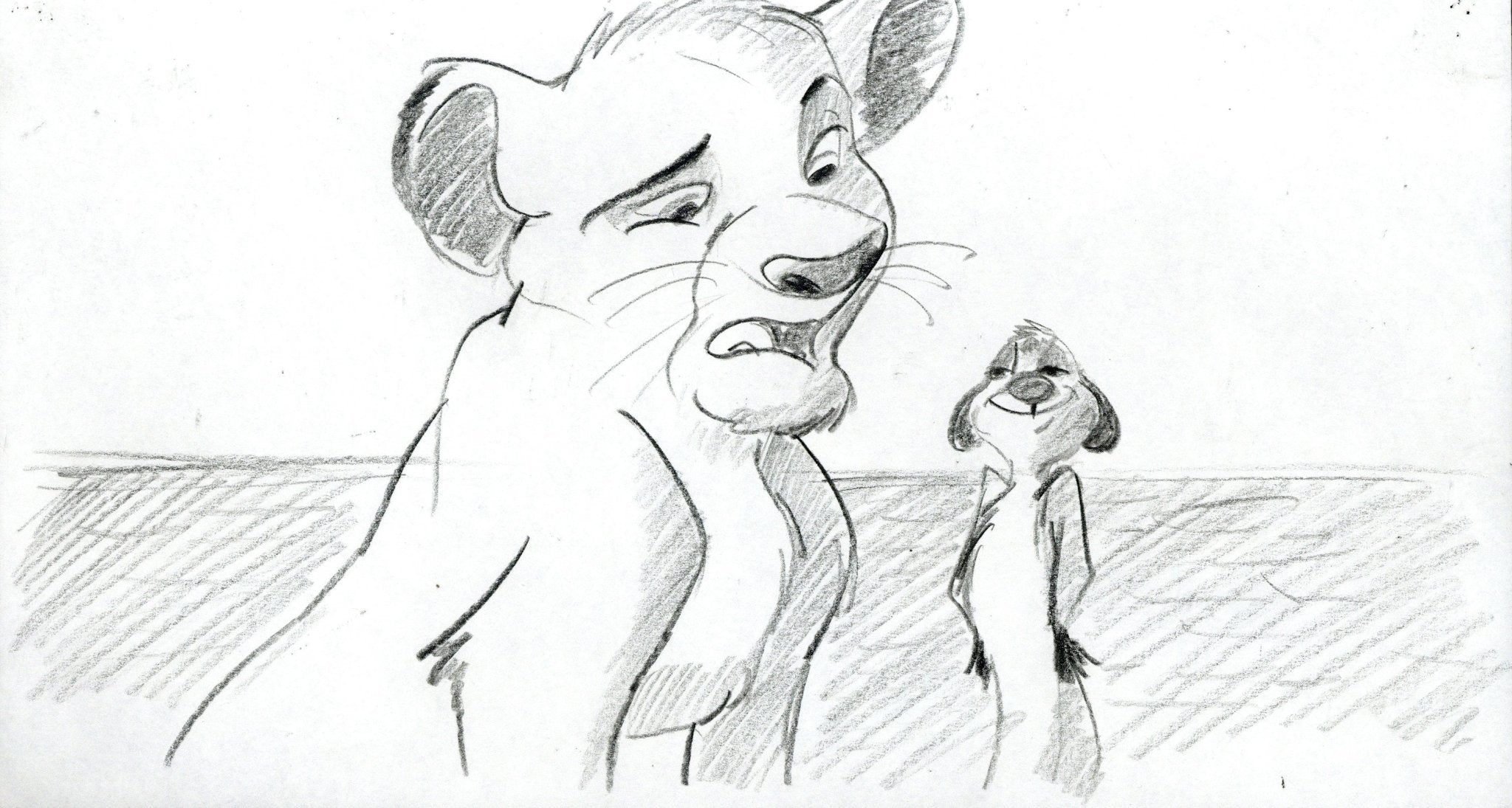 Simba Fine The Lion King Original Storyboard Drawing: Simba and Timon – Choice ...
