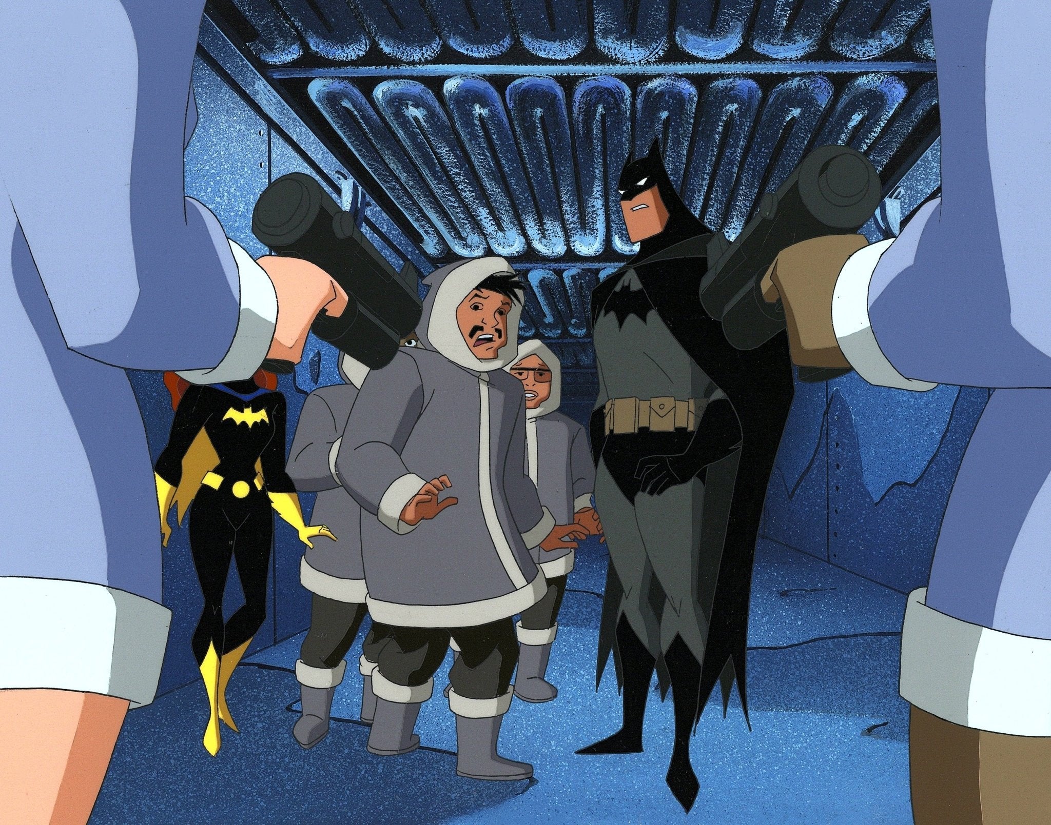 Batman Fine The New Batman Adventures Original Production Cel on Original Backgrou ...