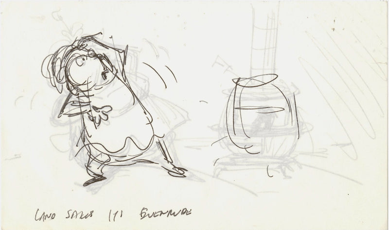 The Rescuers Storyboard Drawings (Set of 4): Bernard, Ellie Mae, Luke ...