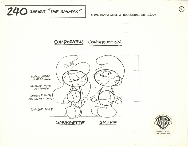 The Smurfs Original Stat Model Sheet – Choice Fine Art