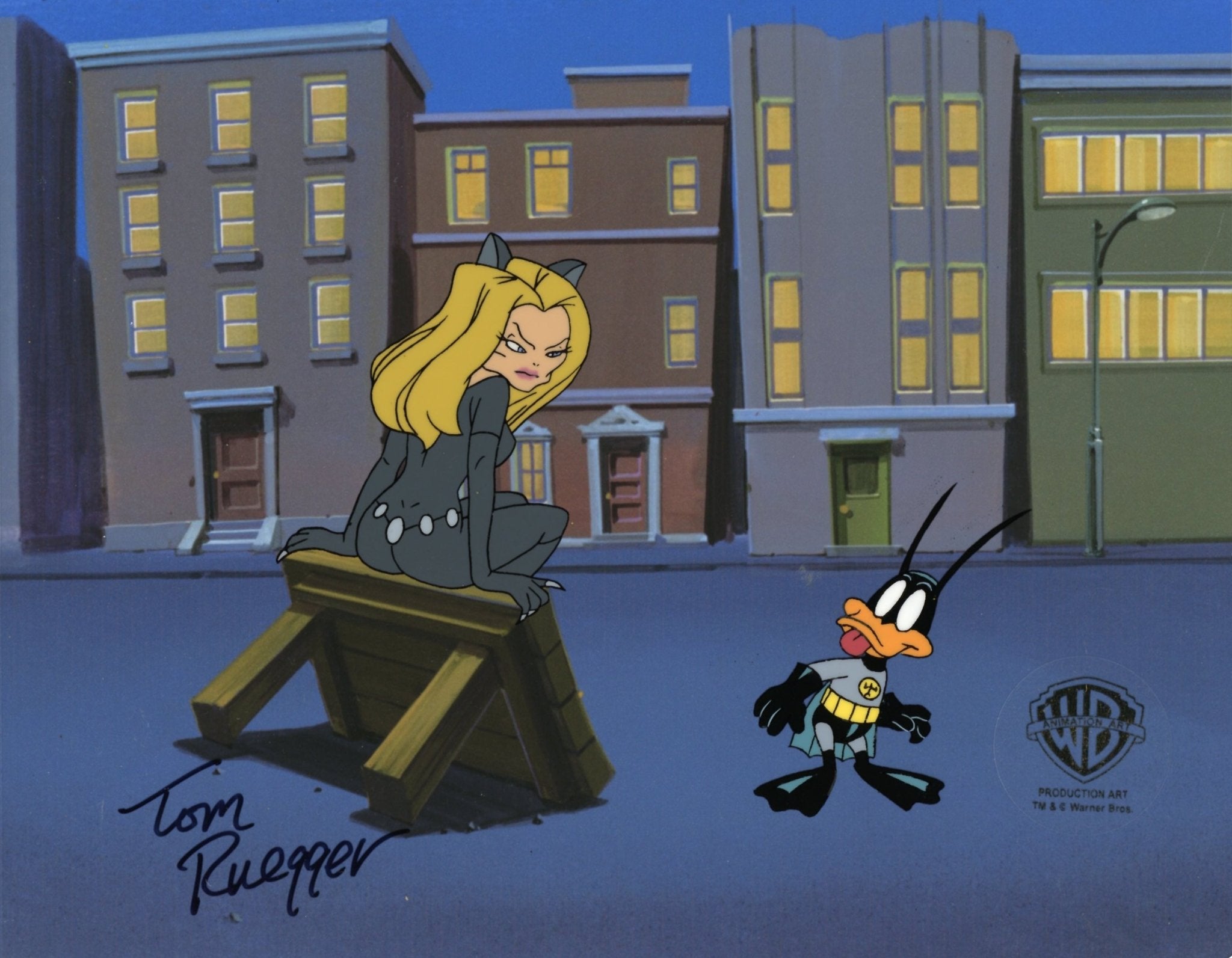 Tom Ruegger Characters Tiny Toon Adventures Original Production Cel Signed by Tom Ruegger: Ba ...