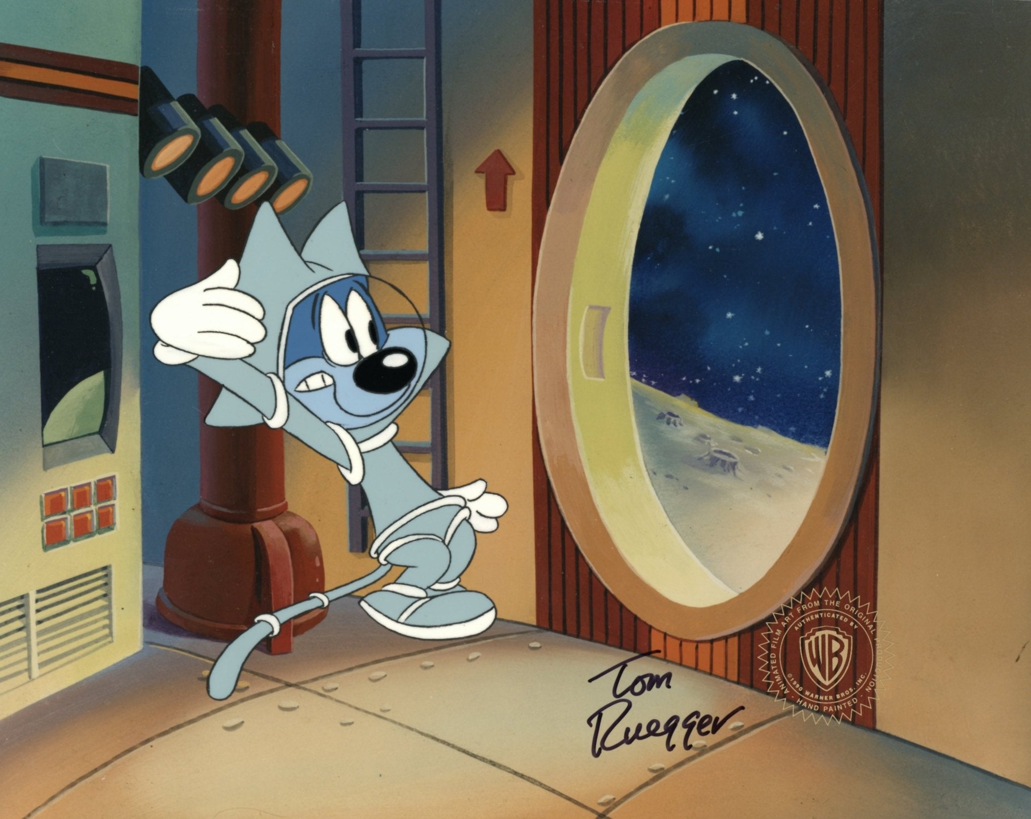 Tom Ruegger Productions Tiny Toon Adventures Original Production Cel Signed by Tom Ruegger: Fu ...
