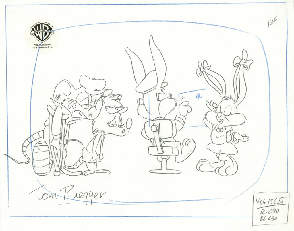 Tom Ruegger Style Tiny Toons Drawings – Choice Fine Art