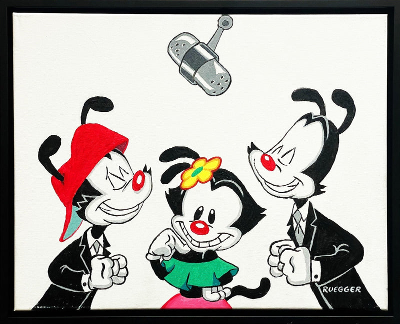 Tom Ruegger Characters Tom Ruegger Original Acrylic Painting on Canvas: Yakko, Wakko, and Dot ...