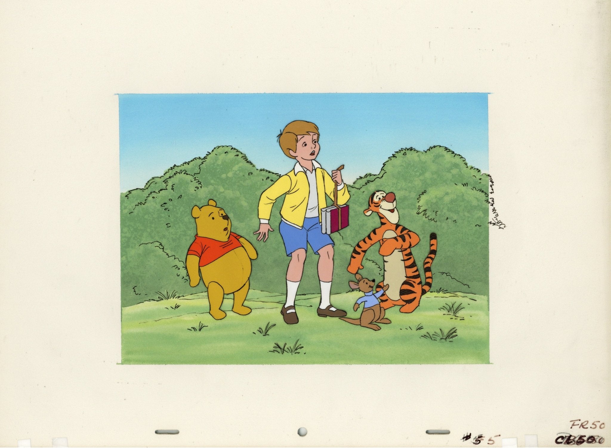 Winnie The Pooh Christopher Robin Production Cel Walt Disney C Lot