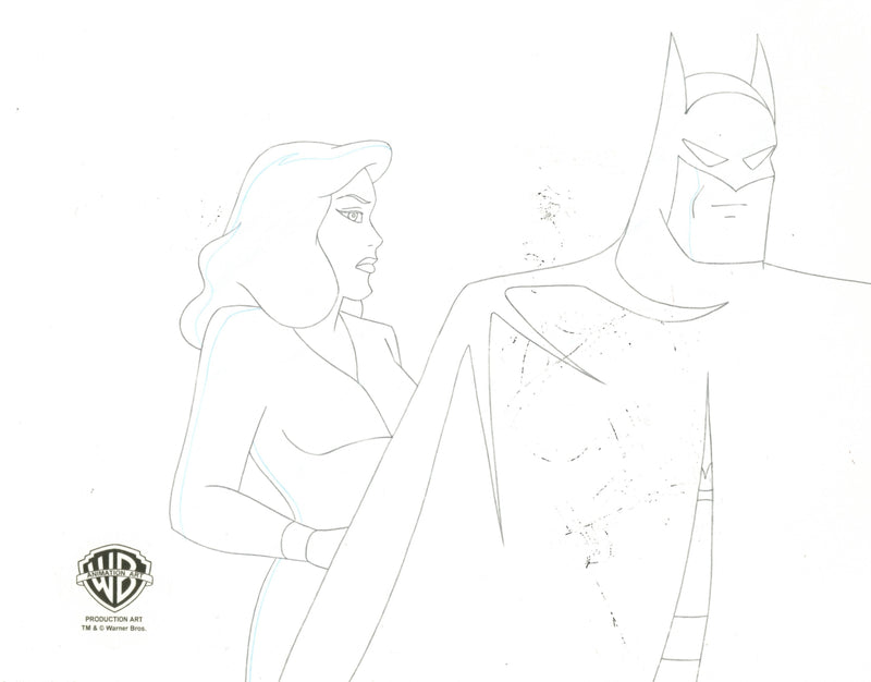 Batman The Animated Series Original Production Cel Signed by Kevin Altieri with Matching Drawing: Andrea, Batman