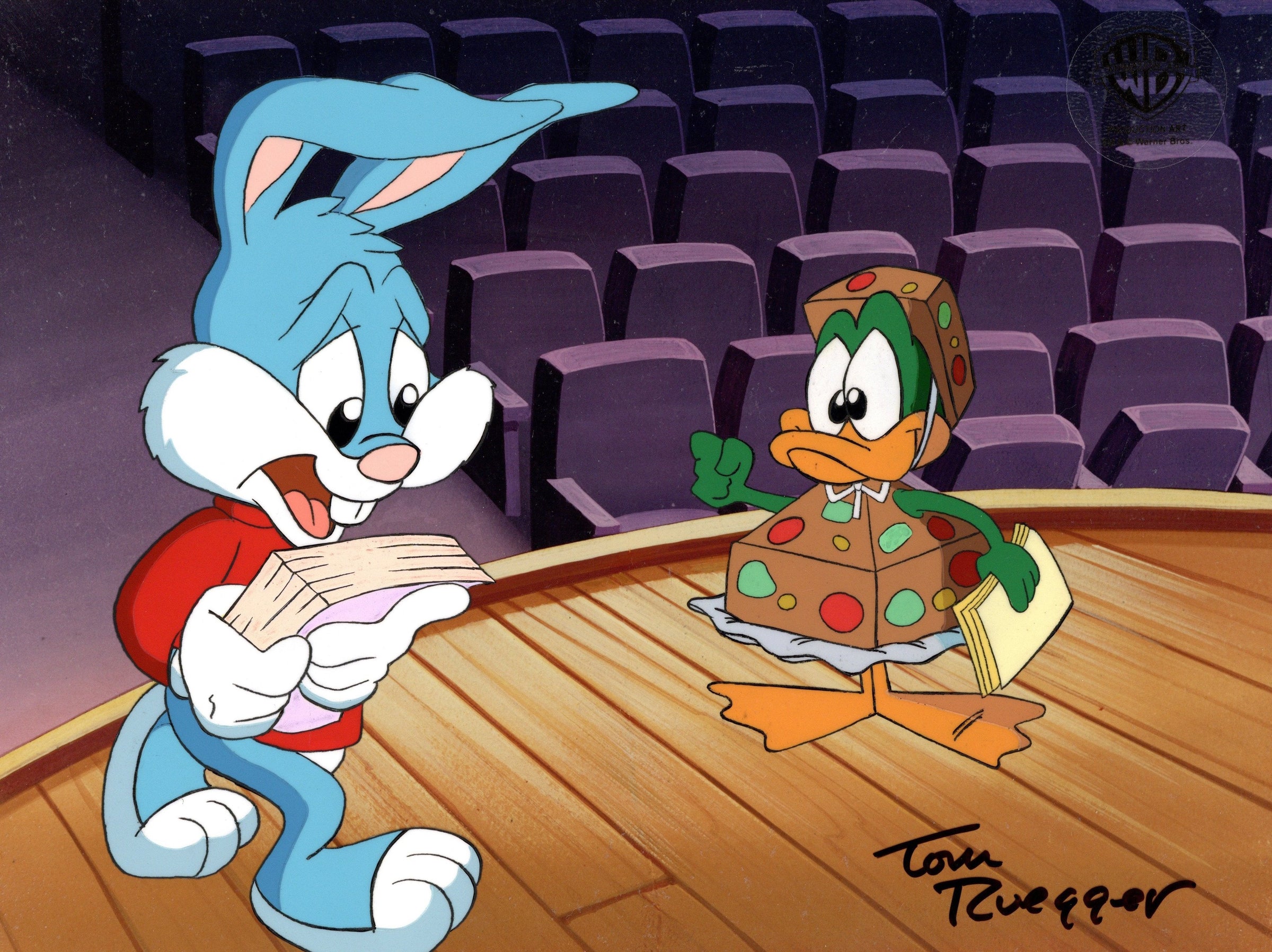 Tom Ruegger Productions Tiny Toons Adventures Original Production Cel Signed by Tom Ruegger: B ...