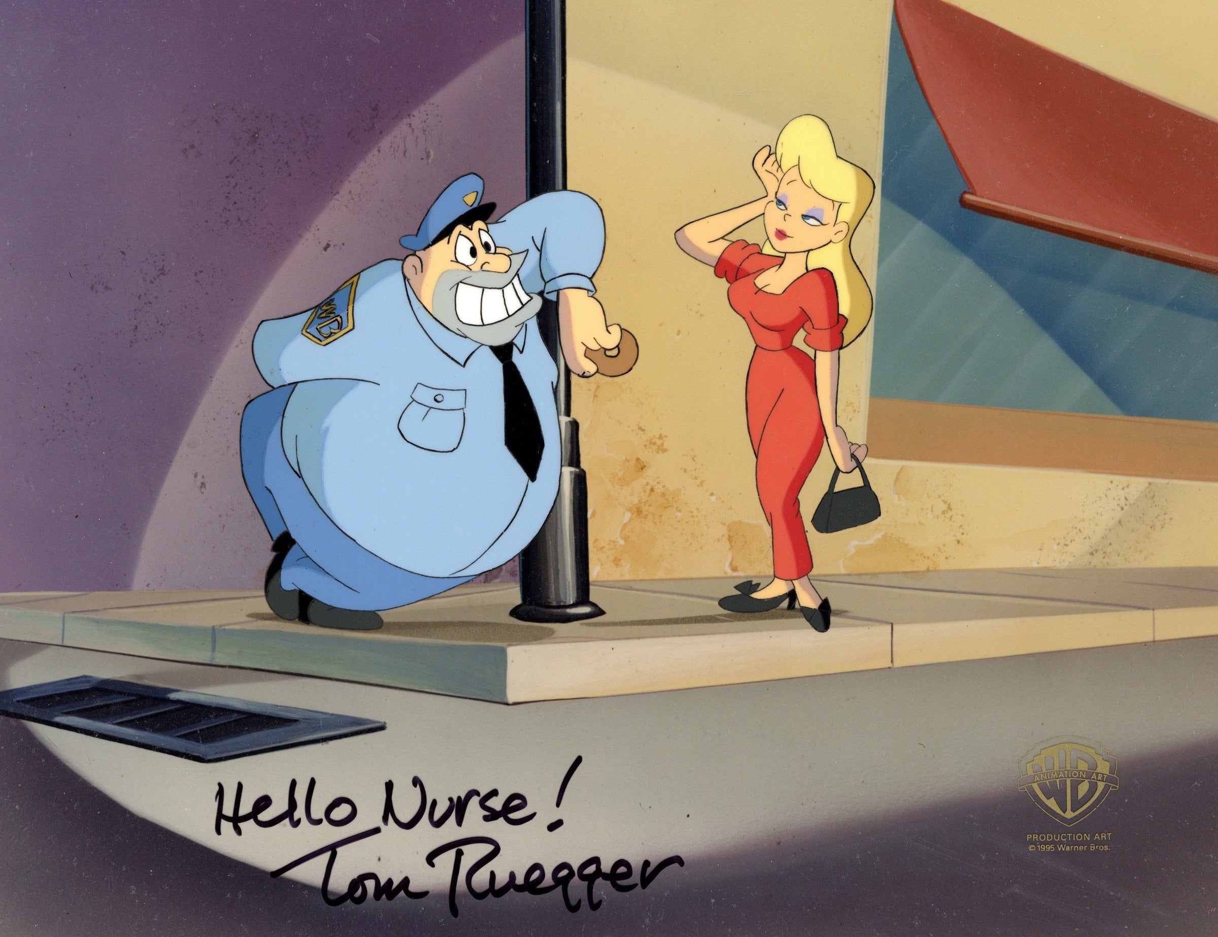 Tom Ruegger Style Animaniacs Original Production Cel Signed by Tom Ruegger: Hello Nurse ...