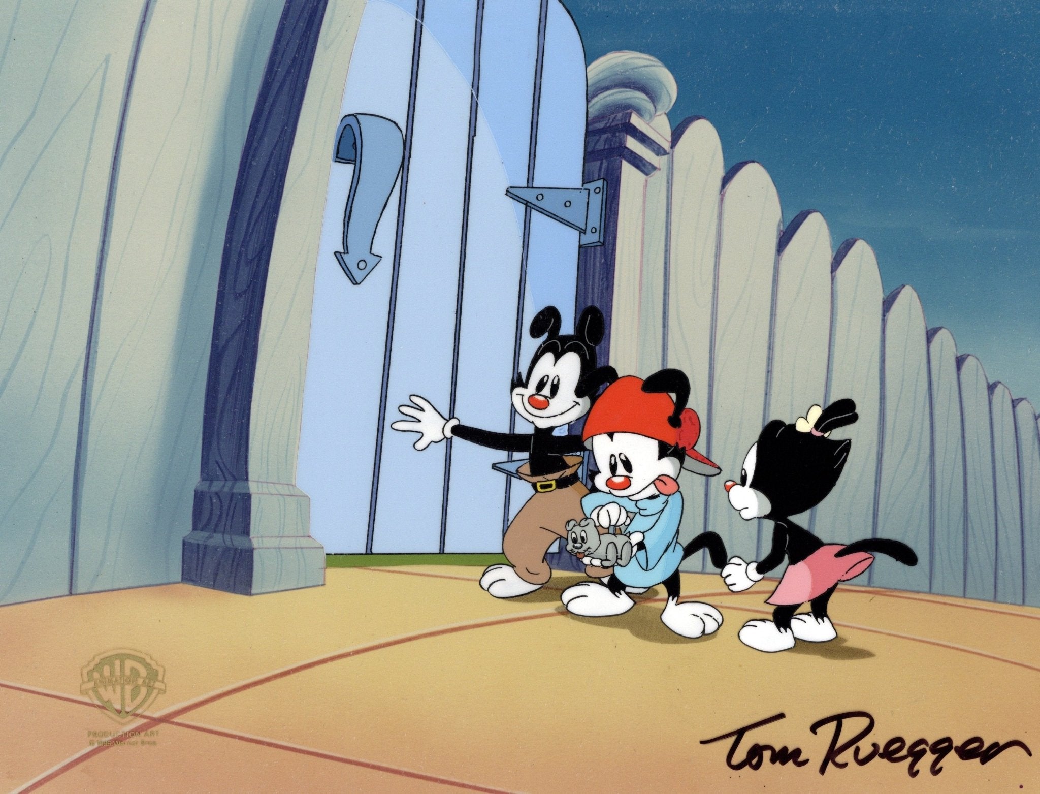 Tom Ruegger Animaniacs Original Production Cel Signed by Tom Ruegger: Wakko, Yakko ...