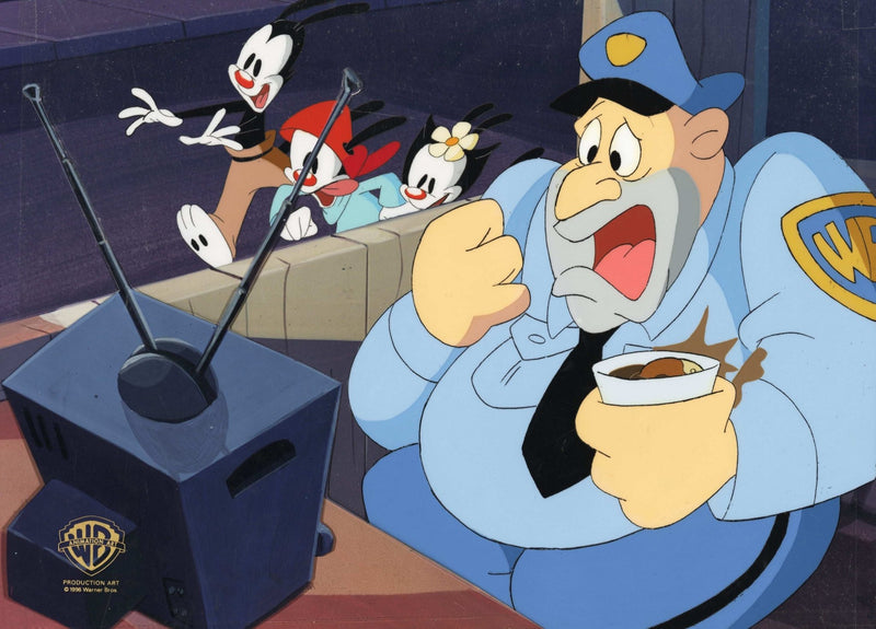 Animaniacs Original Production Cel: Yakko, Wakko, Dot and Ralph T. Guard - Choice Fine Art