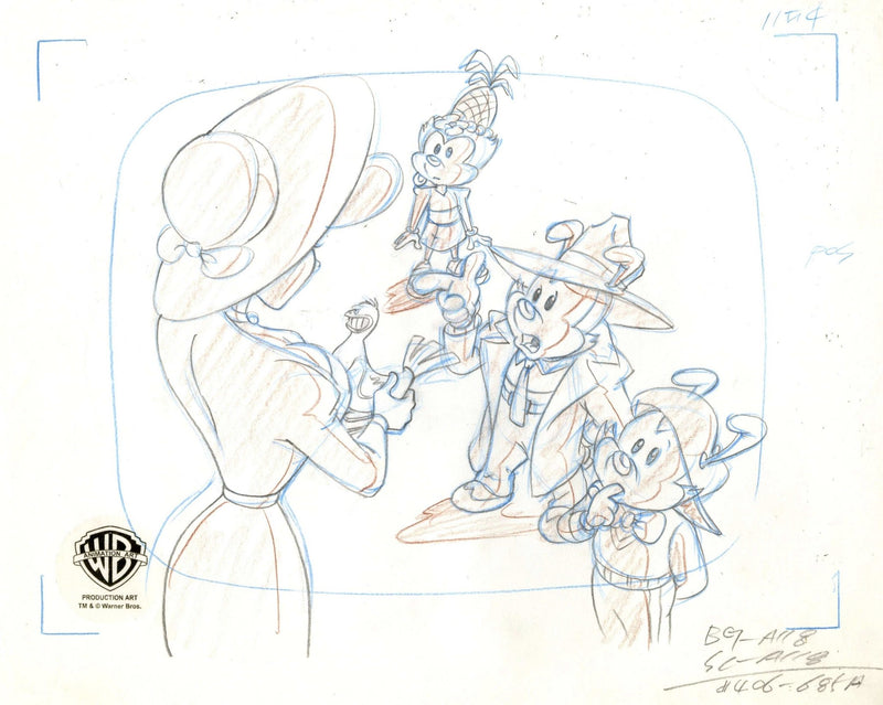 Animaniacs Original Production Drawing: Yakko, Wakko, Dot and Nurse - Choice Fine Art