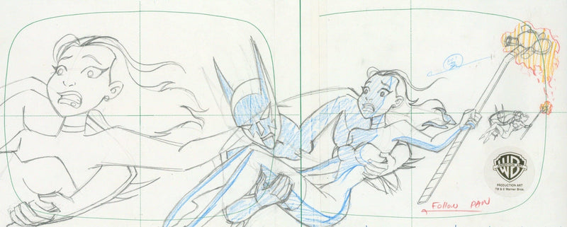 Batman Beyond Original Production Drawing: Batman and Dana - Choice Fine Art