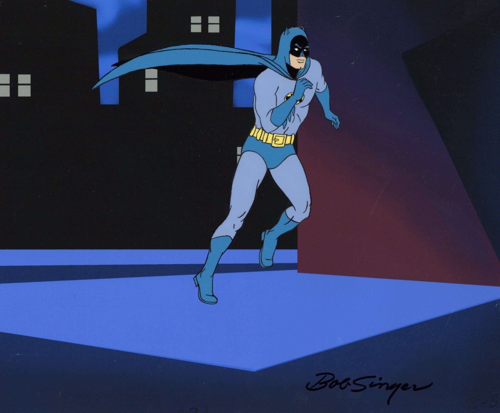 バットマン プロダクションセル スーパーフレンズ Super Friends Original Production Cel and Matching Drawing Signed
