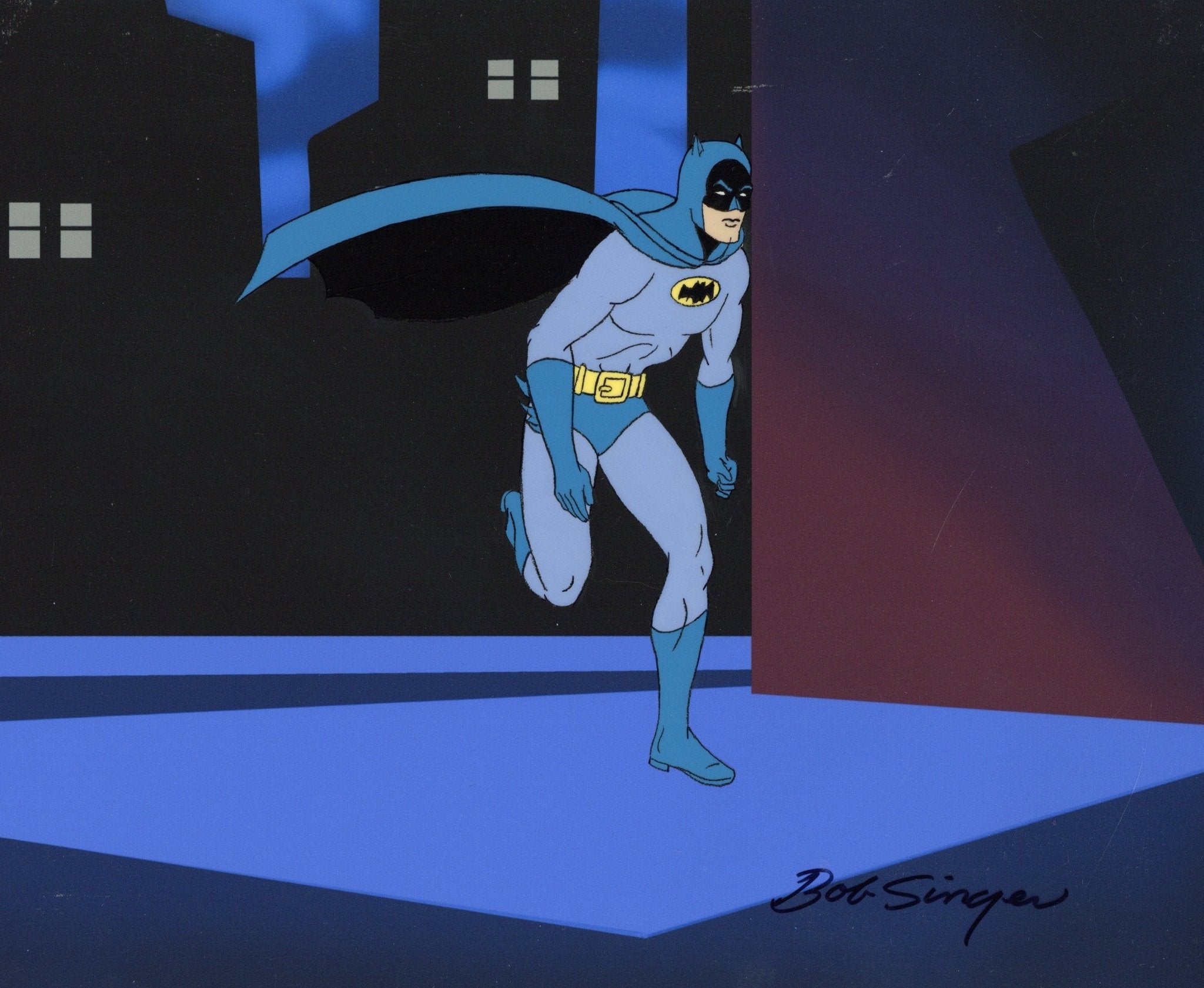 バットマン プロダクションセル スーパーフレンズ Super Friends Original Production Cel and Matching Drawing Signed
